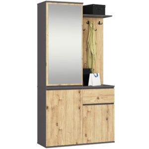 Ak furniture Předsíňová stěna Entro grafit/dub artisan