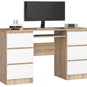 Ak furniture Psací stůl A-11 135 cm sonoma/bílý