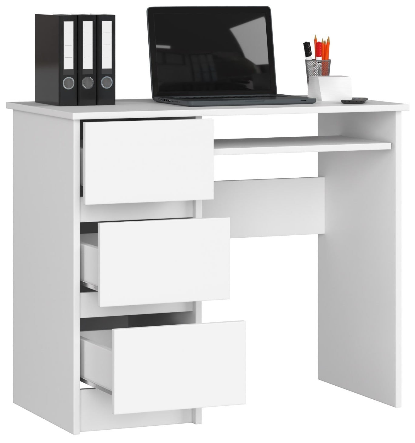 Ak furniture Psací stůl A-6 90 cm bílý levý - Obrázek 2