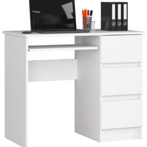 Ak furniture Psací stůl A-6 90 cm bílý pravý