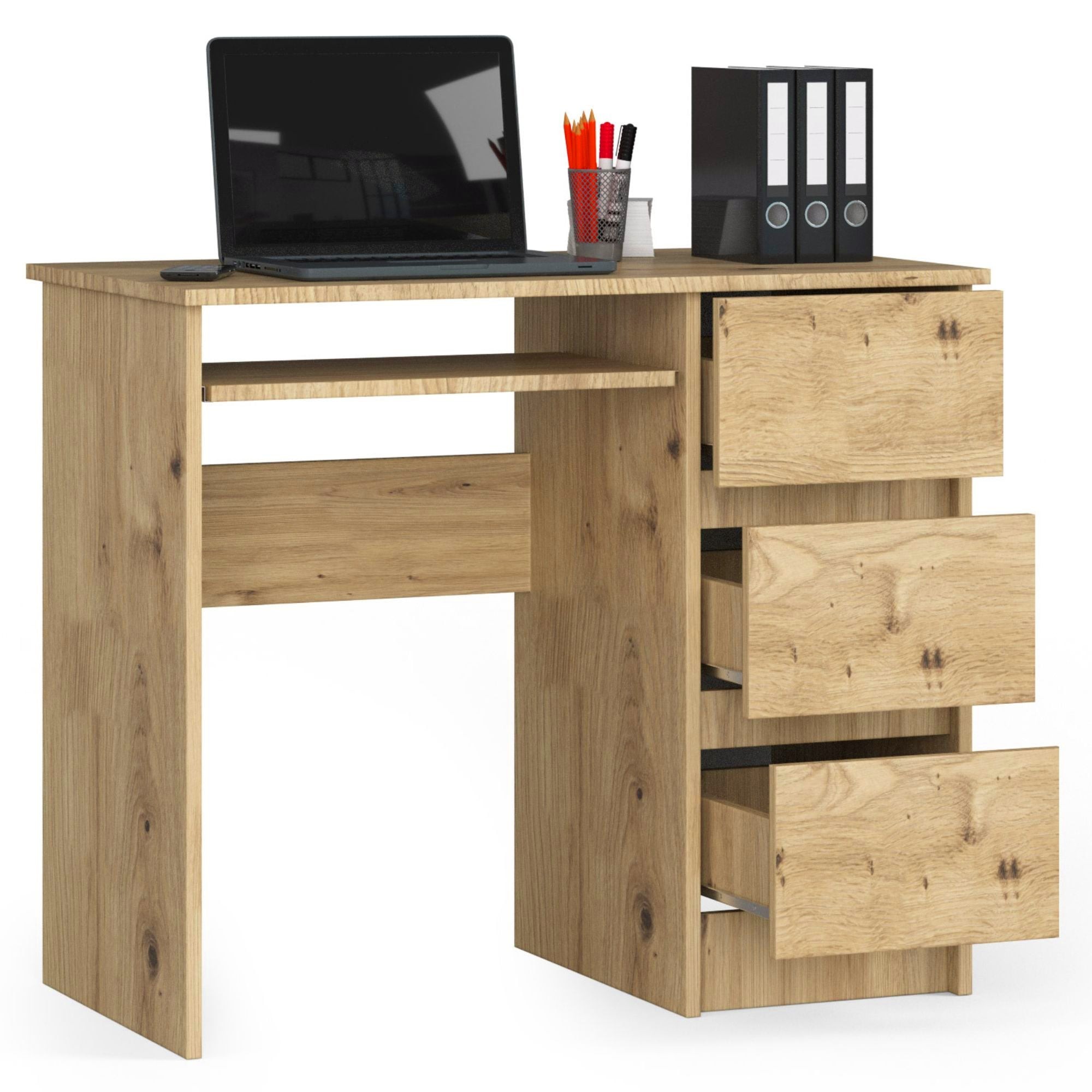 Ak furniture Psací stůl A-6 90 cm dub artisan pravý - Obrázek 2