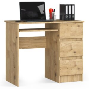 Ak furniture Psací stůl A-6 90 cm dub artisan pravý