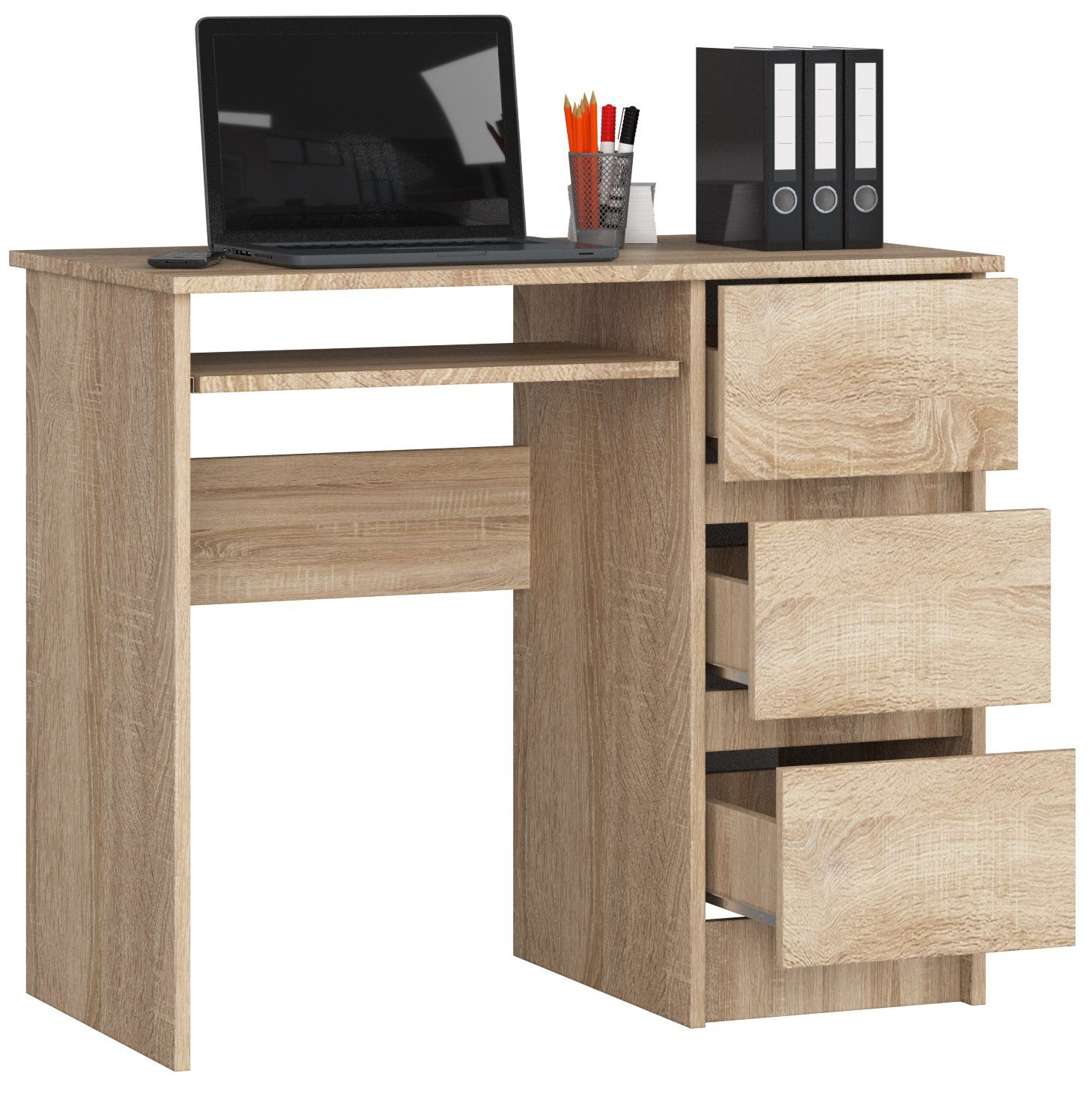 Ak furniture Psací stůl A-6 90 cm dub sonoma pravý - Obrázek 2