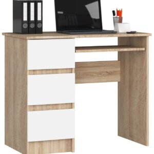 Ak furniture Psací stůl A-6 90 cm dub sonoma/bílý levý