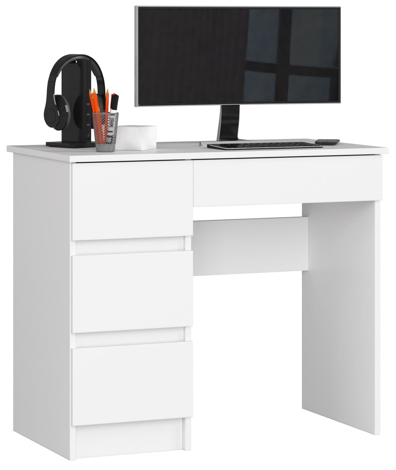 Ak furniture Psací stůl A-7 90 cm bílý levý