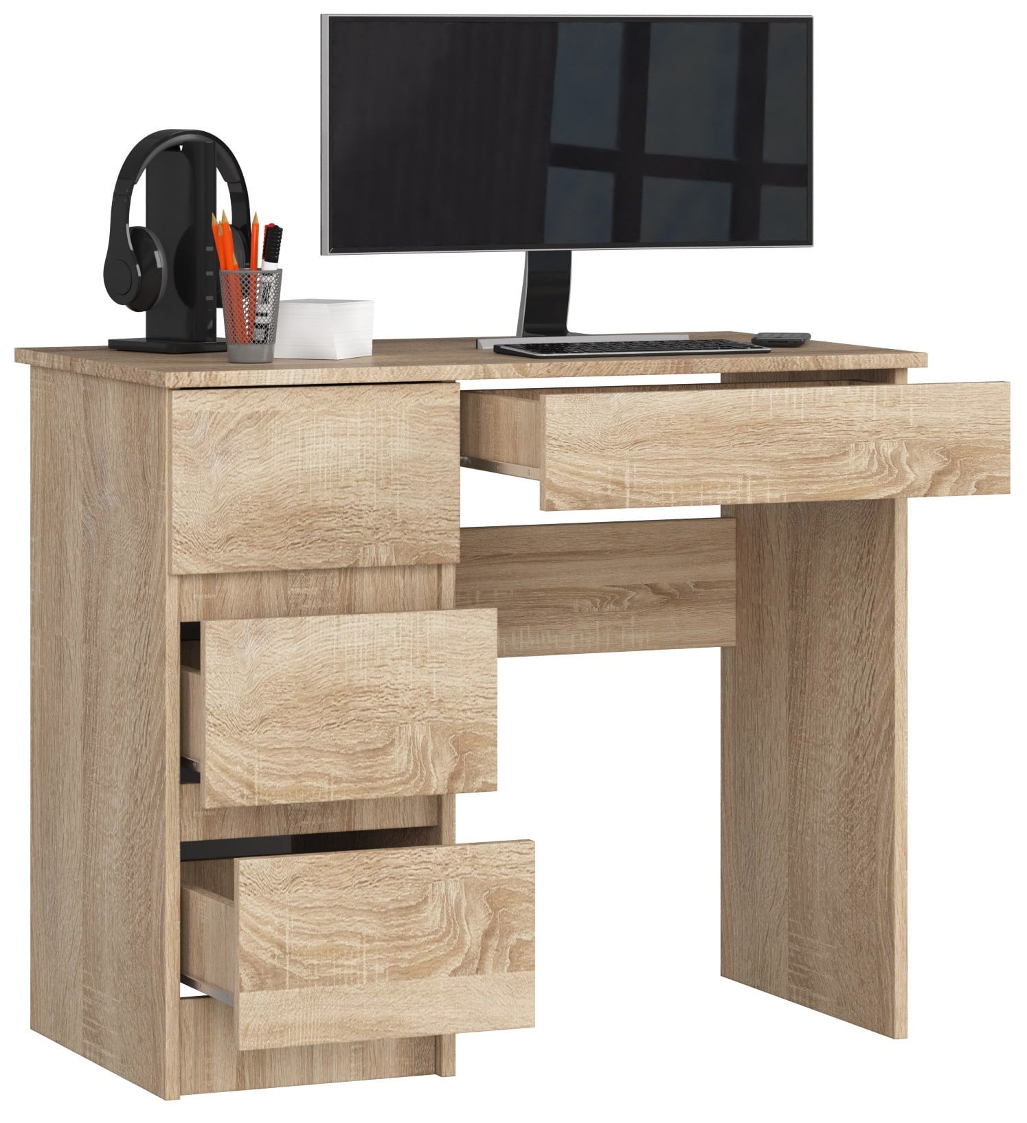 Ak furniture Psací stůl A-7 90 cm dub sonoma levý - Obrázek 2
