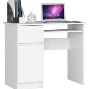 Ak furniture Psací stůl PIKSEL 90 cm bílý levý