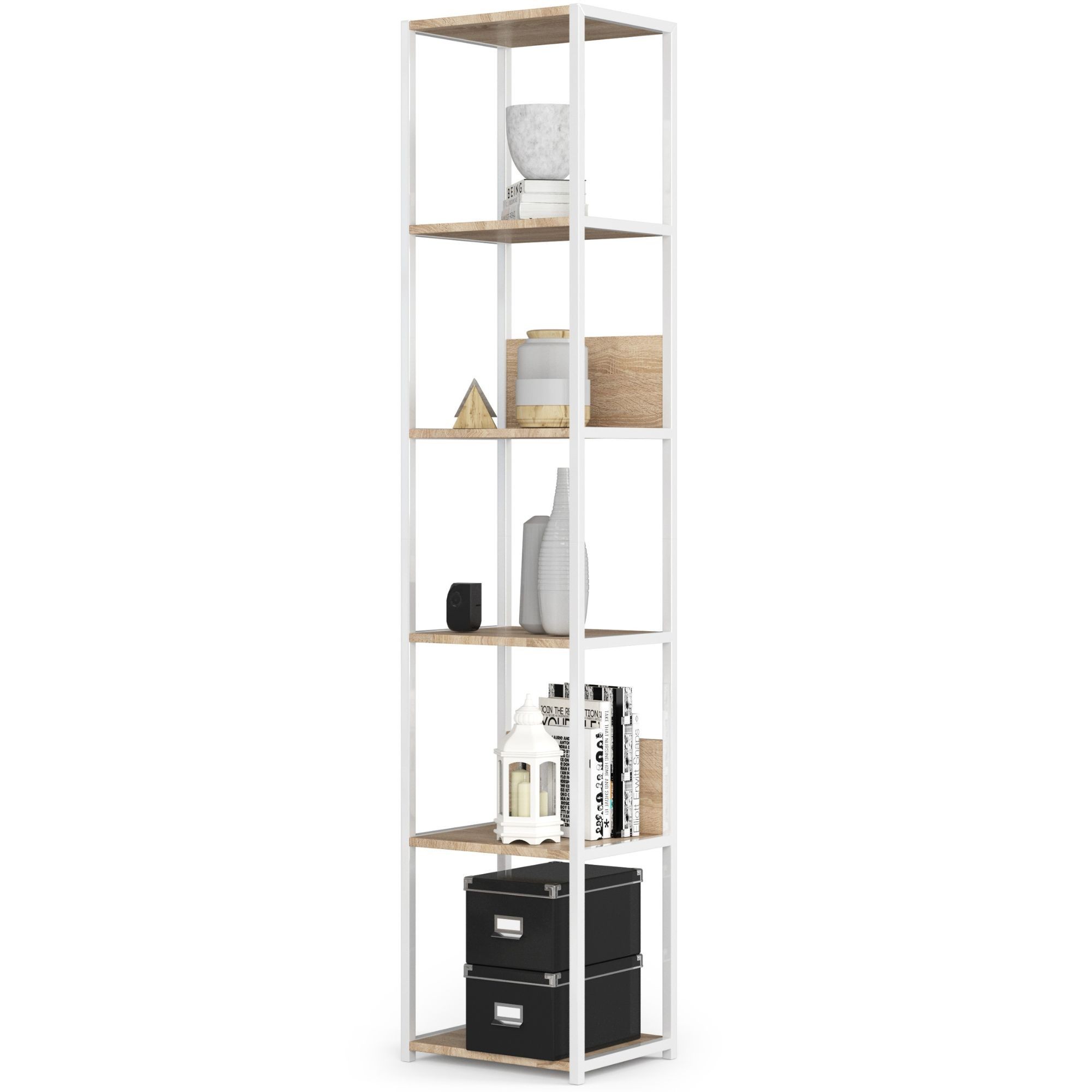 Ak furniture Regál LOFT 40 cm bílý/dub sonoma - Obrázek 2