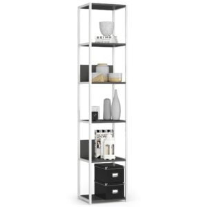 Ak furniture Regál LOFT 40 cm bílý/šedý