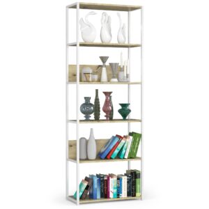 Ak furniture Regál LOFT 70 cm bílý/dub artisan
