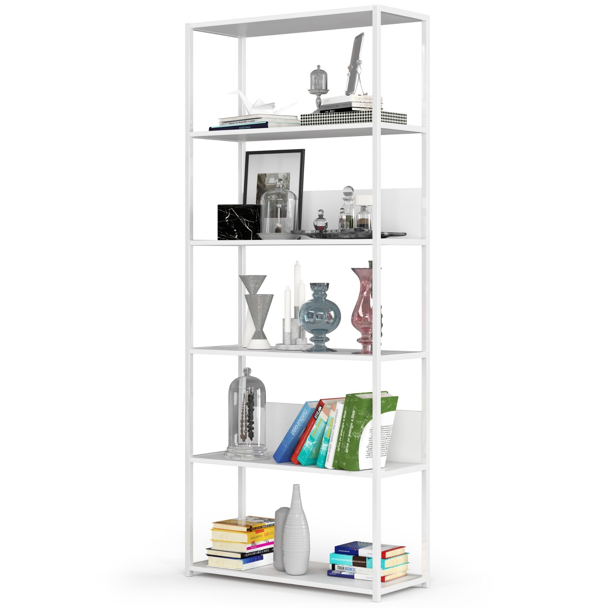 Ak furniture Regál LOFT 80 cm bílý - Obrázek 2