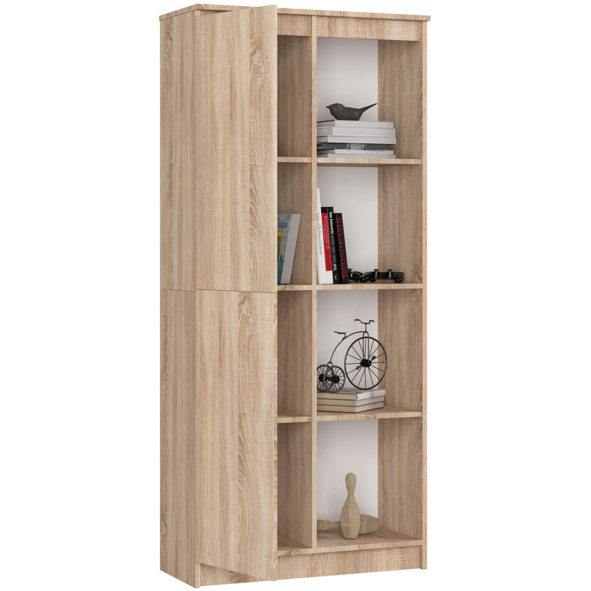 Ak furniture Regál Rexa 80 cm 1 skříňka a 4 police dub sonoma - Obrázek 2