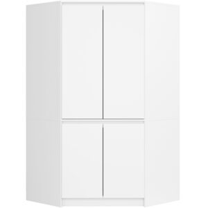 Ak furniture Rohová šatní skříň CLP 100 cm 4D bílá