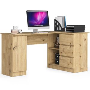 Ak furniture Rohový psací stůl B20 155 cm dub artisan pravý