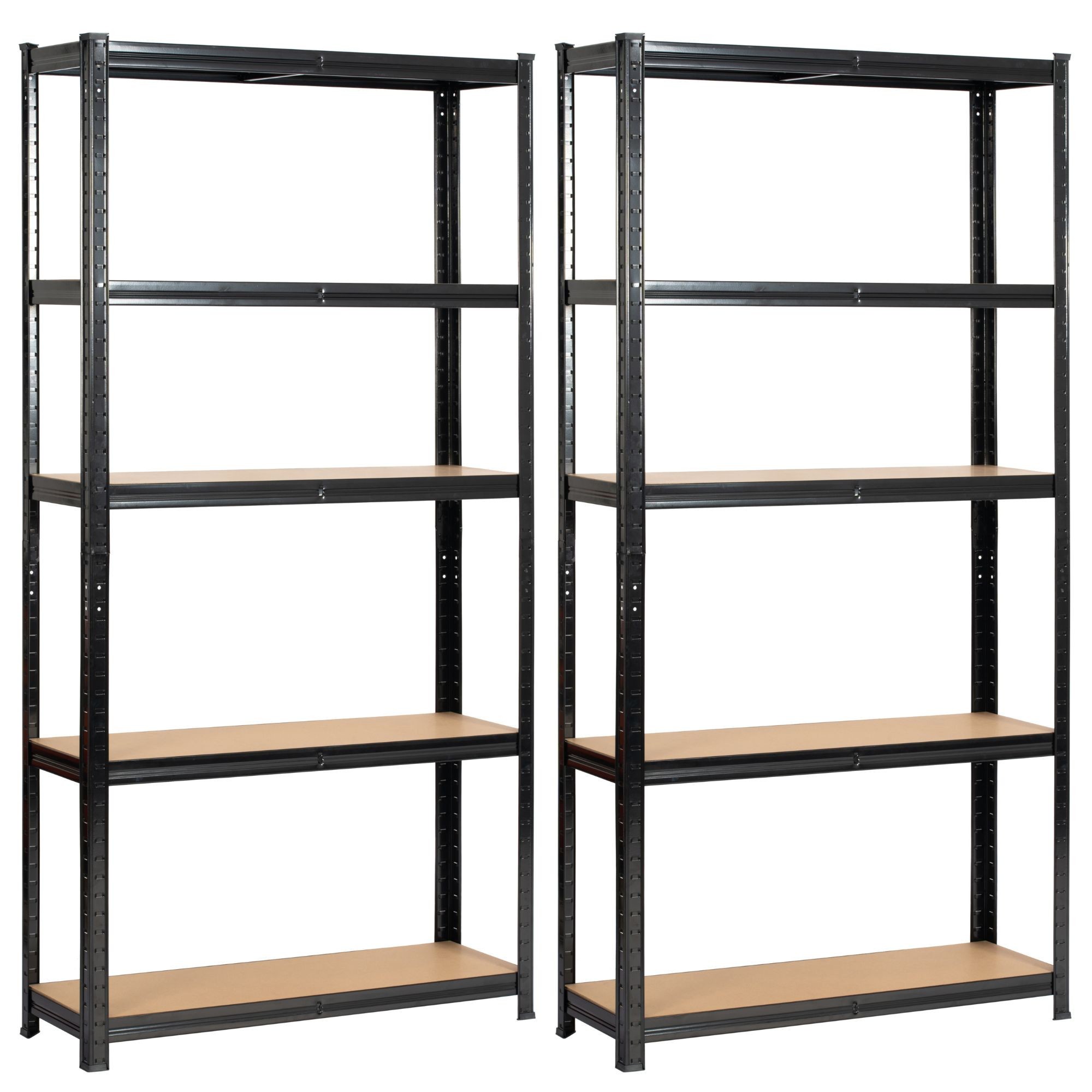 Ak furniture Sada 2 ks kovových regálů REGMET 90x30x180 cm černá