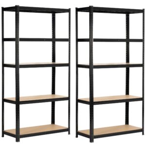 Ak furniture Sada 2 ks kovových regálů REGMET 90x40x180 cm černá