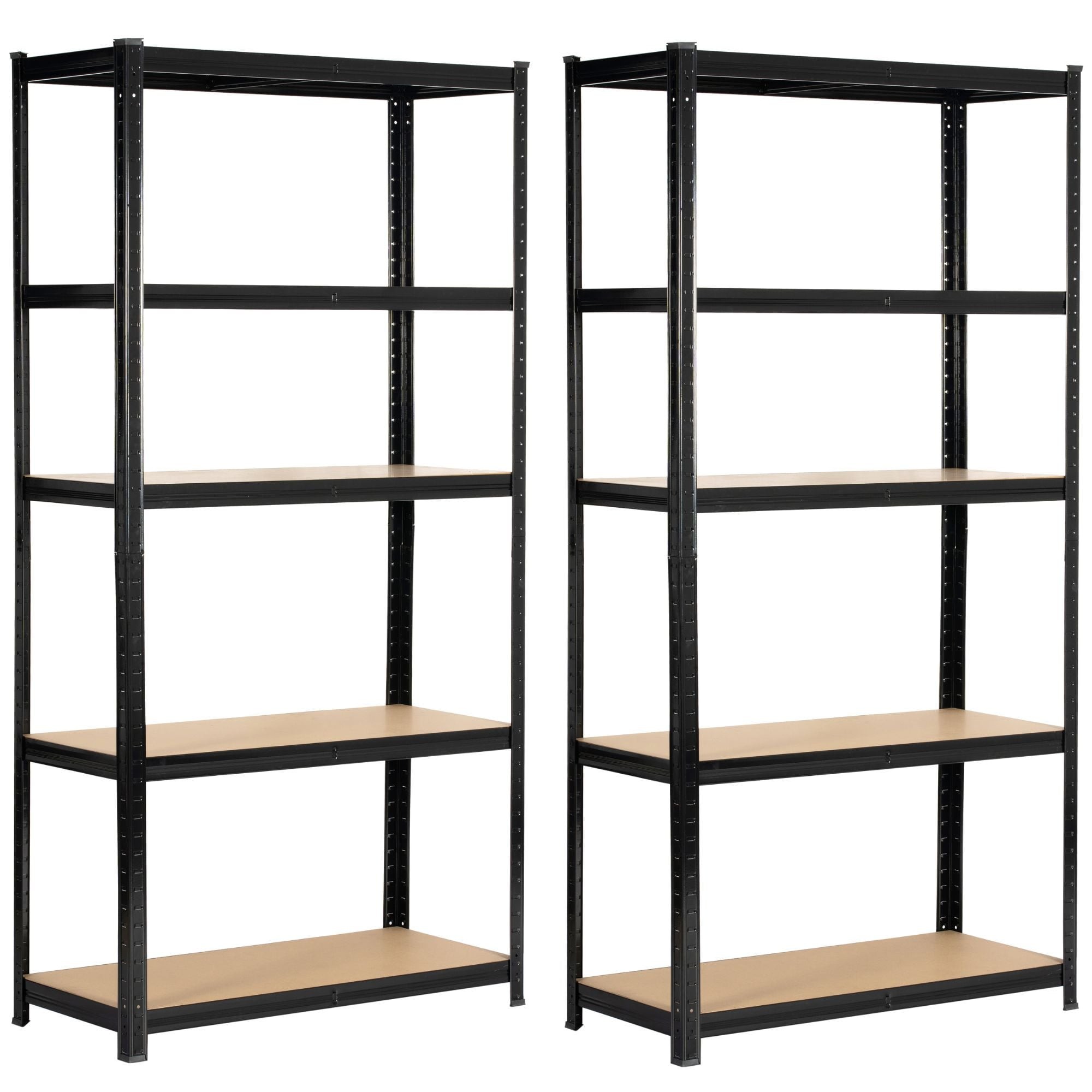 Ak furniture Sada 2 ks kovových regálů REGMET 90x40x180 cm černá