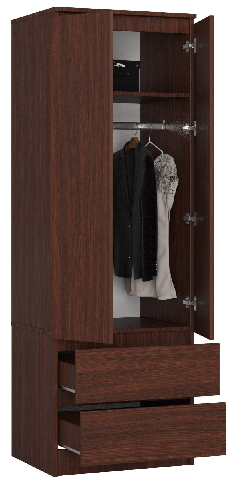 Ak furniture Šatní skříň Star 60 cm wenge - Obrázek 2