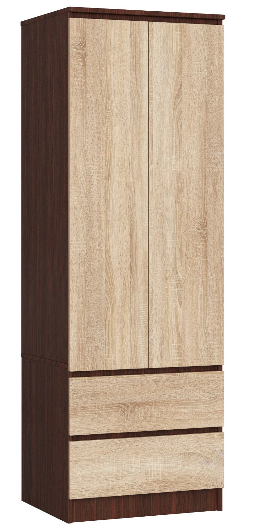 Ak furniture Šatní skříň Star 60 cm wenge/dub sonoma