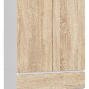 Ak furniture Šatní skříň Star 90 cm bílá/dub sonoma