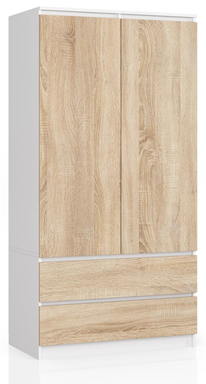 Ak furniture Šatní skříň Star 90 cm bílá/dub sonoma