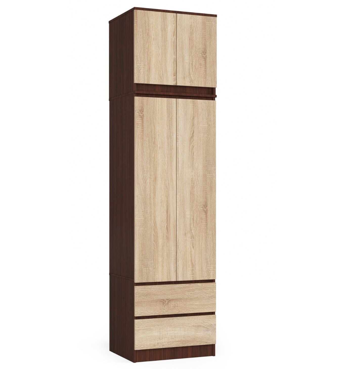 Ak furniture Šatní skříň s nástavcem Star 60 cm wenge/dub sonoma