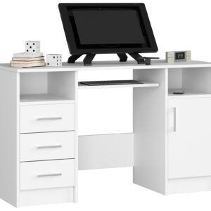 Ak furniture Volně stojící psací stůl Ana 124 cm bílý