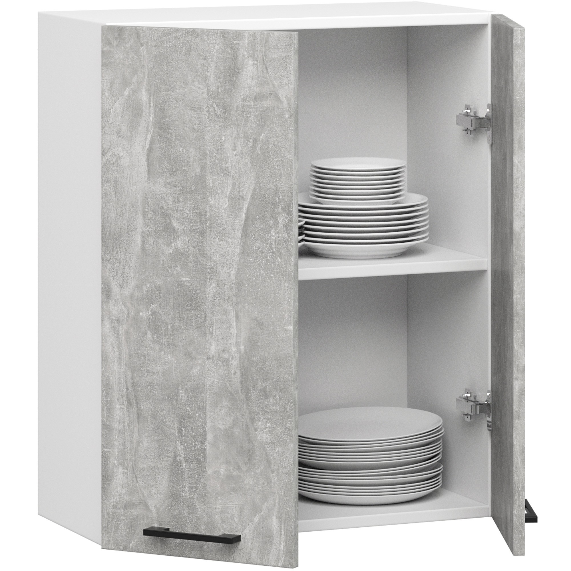 Ak furniture Závěsná kuchyňská skříňka OLIVIE 60x72 cm matná bílá/beton - Obrázek 2