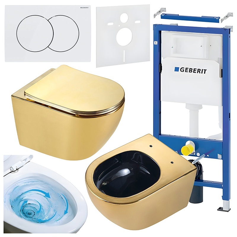 BPS-koupelny Podomítkový modul Geberit DuoFix s WC mísou MU-GL-BL-TR-03 + ovládací tlačítko Delta 01 bílá