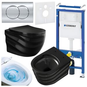 BPS-koupelny Podomítkový modul Geberit DuoFix s WC mísou SL-BL-RIM-03 + ovládací tlačítko Delta 01 chrom