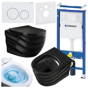 BPS-koupelny Podomítkový modul Geberit DuoFix s WC mísou SL-BL-RIM-03 + ovládací tlačítko Delta 20 bílá