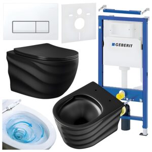 BPS-koupelny Podomítkový modul Geberit DuoFix s WC mísou SL-MTB-RIM-01 + ovládací tlačítko Delta 50 bílá