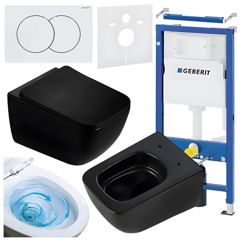 BPS-koupelny Podomítkový modul Geberit DuoFix s WC mísou YU-MTB-TR-03 + ovládací tlačítko Delta 01 bílá