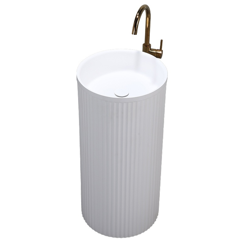 BPS-koupelny Volně stojící keramické umyvadlo HYD-ST3-WH-WOF-860 ø40 cm