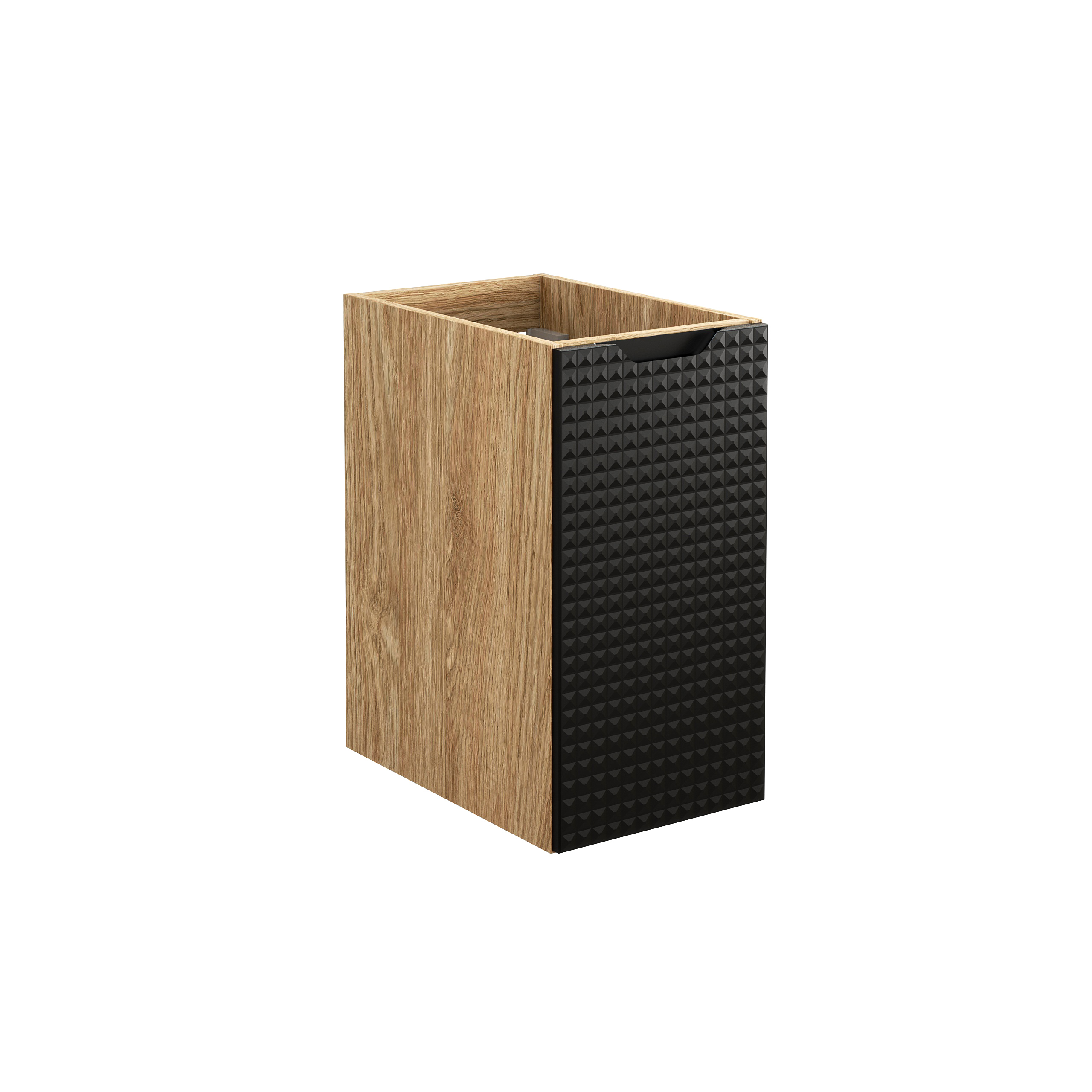 Comad Doplňková koupelnová skříňka nízká Luxor Black 30 černá/dub olejovaný