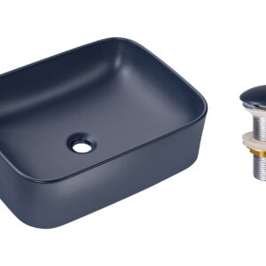 Comad Keramické umyvadlo na desku Kama 50x38 modrá + výpusť Click-Clack modrá