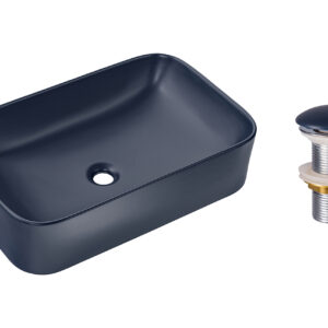 Comad Keramické umyvadlo na desku Kama 61x38 modrá + výpusť Click-Clack modrá