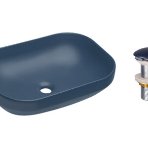 Comad Keramické umyvadlo na desku Neli 50x35 modrá + výpusť Click-Clack modrá