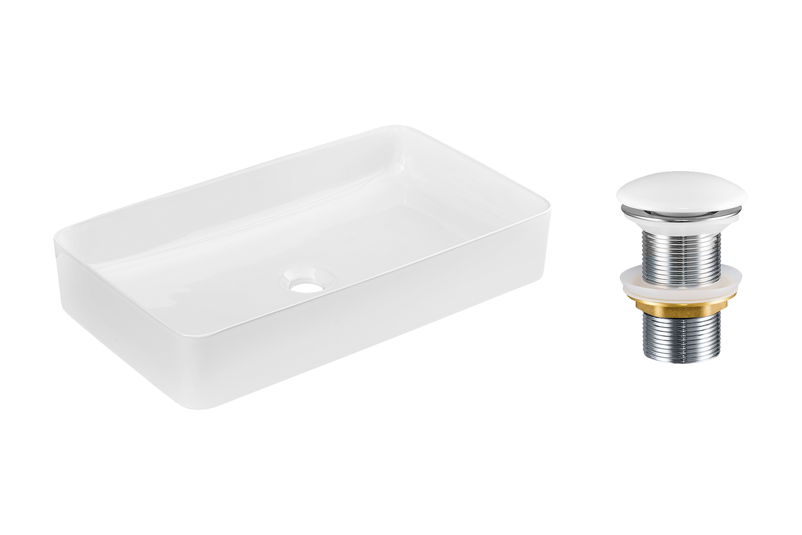 Comad Keramické umyvadlo na desku Slim 60 61x34 + výpusť Click-Clack