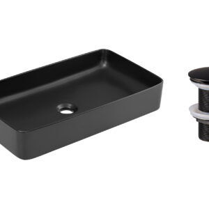 Comad Keramické umyvadlo na desku UM-SLIM 60 černé 61x34 + výpusť Click-Clack