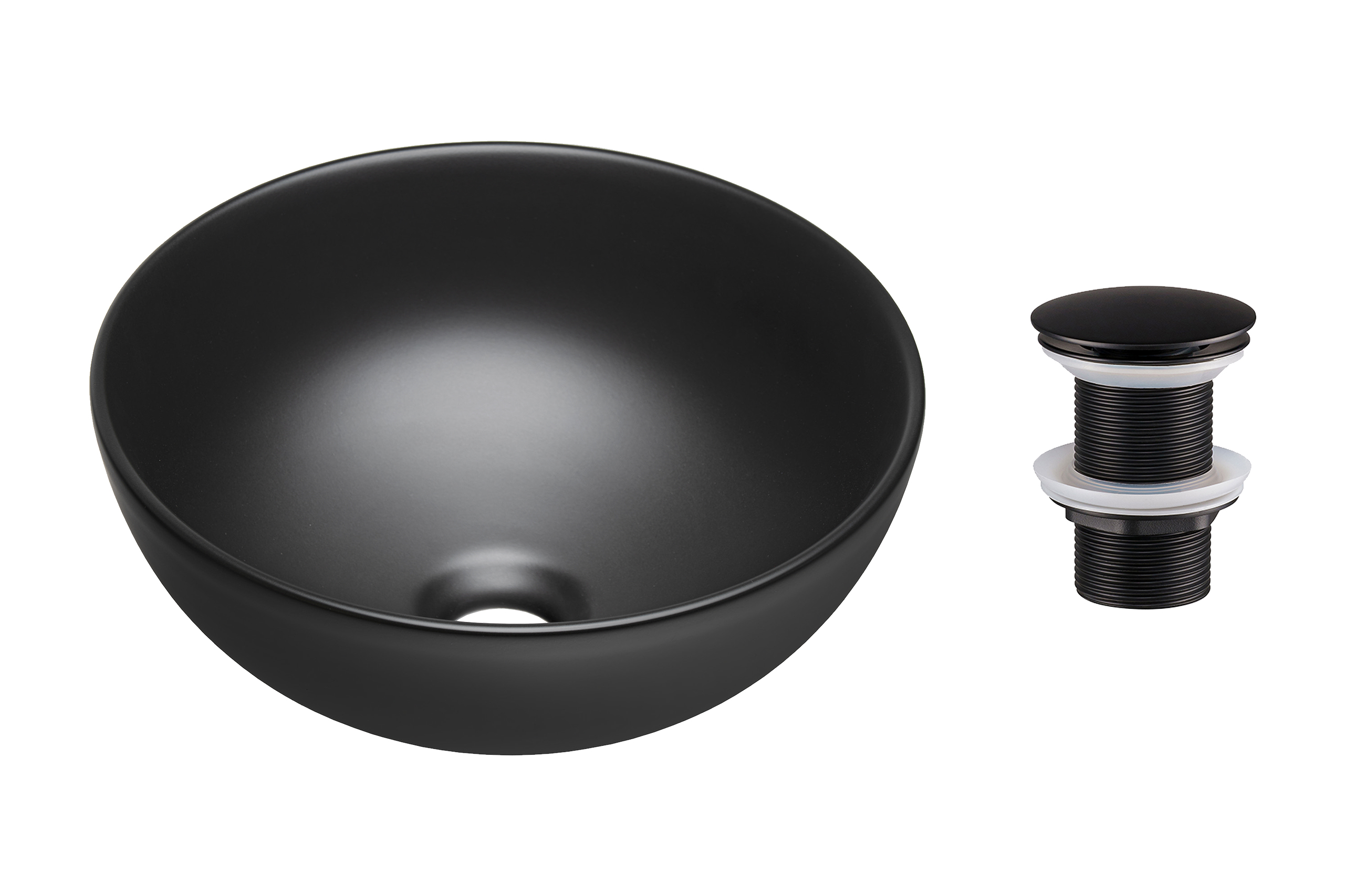 Comad Keramické umyvadlo na desku UN-DOMI-MB 32x32 + výpusť Click-Clack