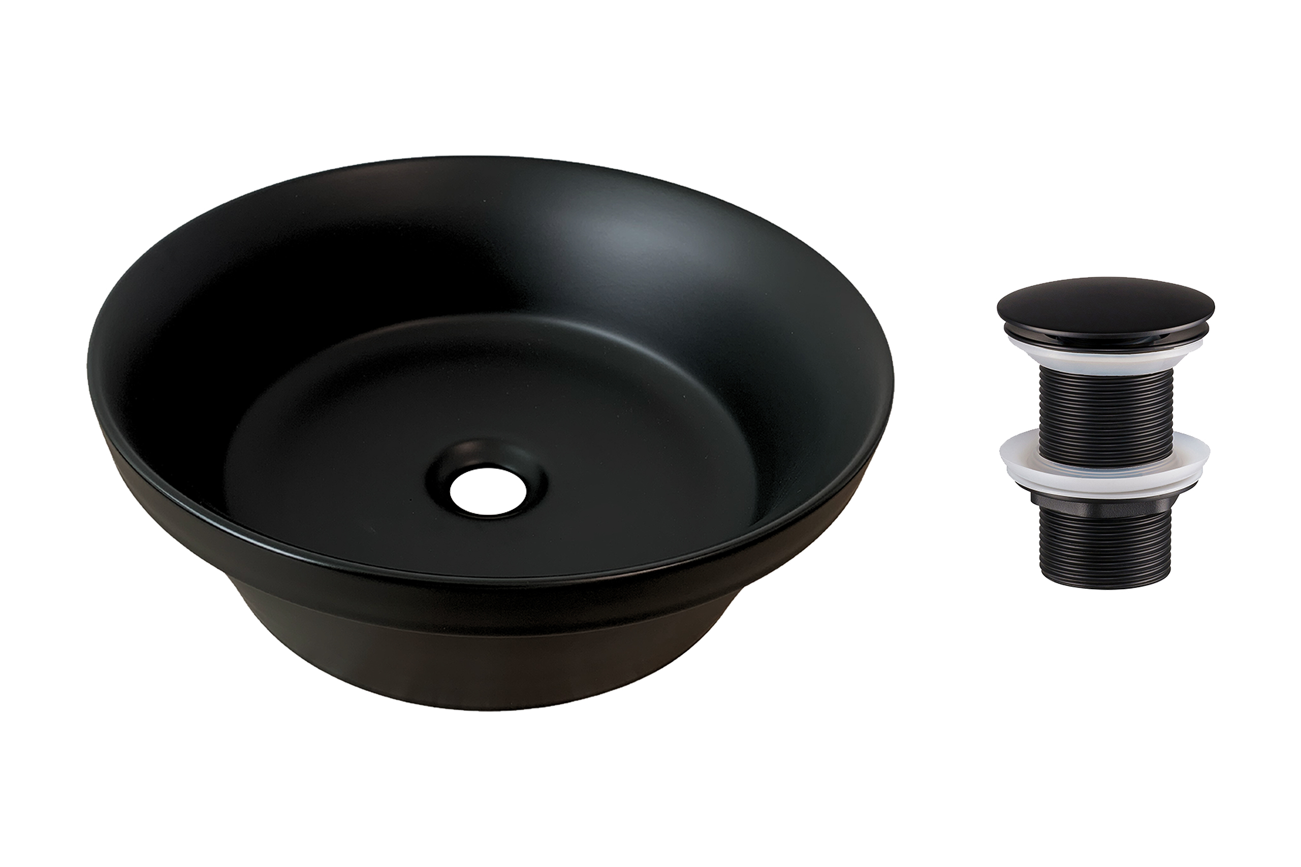 Comad Keramické umyvadlo na desku UN-MADA-MB 40x40 + výpusť Click-Clack
