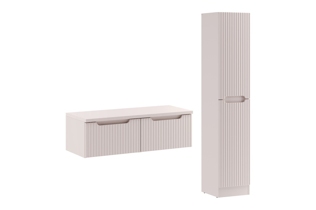 Comad Koupelnová sestava Nova Cashmere I se skříňkami a deskou 100 cm kašmírová