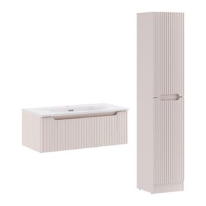 Comad Koupelnová sestava Nova Cashmere I se zápustným umyvadlem a skříňkami 80 cm kašmírová