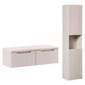 Comad Koupelnová sestava Nova Cashmere II se skříňkami a deskou 100 cm kašmírová
