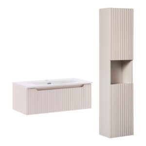 Comad Koupelnová sestava Nova Cashmere II se zápustným umyvadlem a skříňkami 80 cm kašmírová