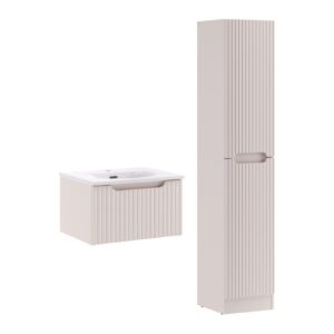 Comad Koupelnová sestava Nova Cashmere Sky I se zápustným umyvadlem a skříňkami 50 cm kašmírová