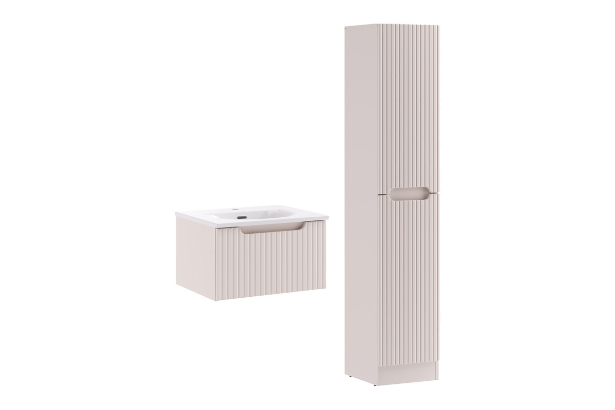 Comad Koupelnová sestava Nova Cashmere Sky I se zápustným umyvadlem a skříňkami 50 cm kašmírová