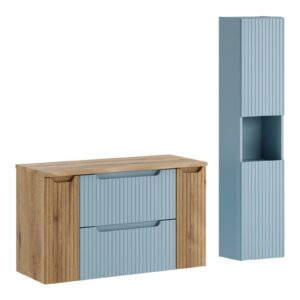 Comad Koupelnová sestava Nova Denim s deskou a skříňkami 100 cm modrá/dub coast evoke