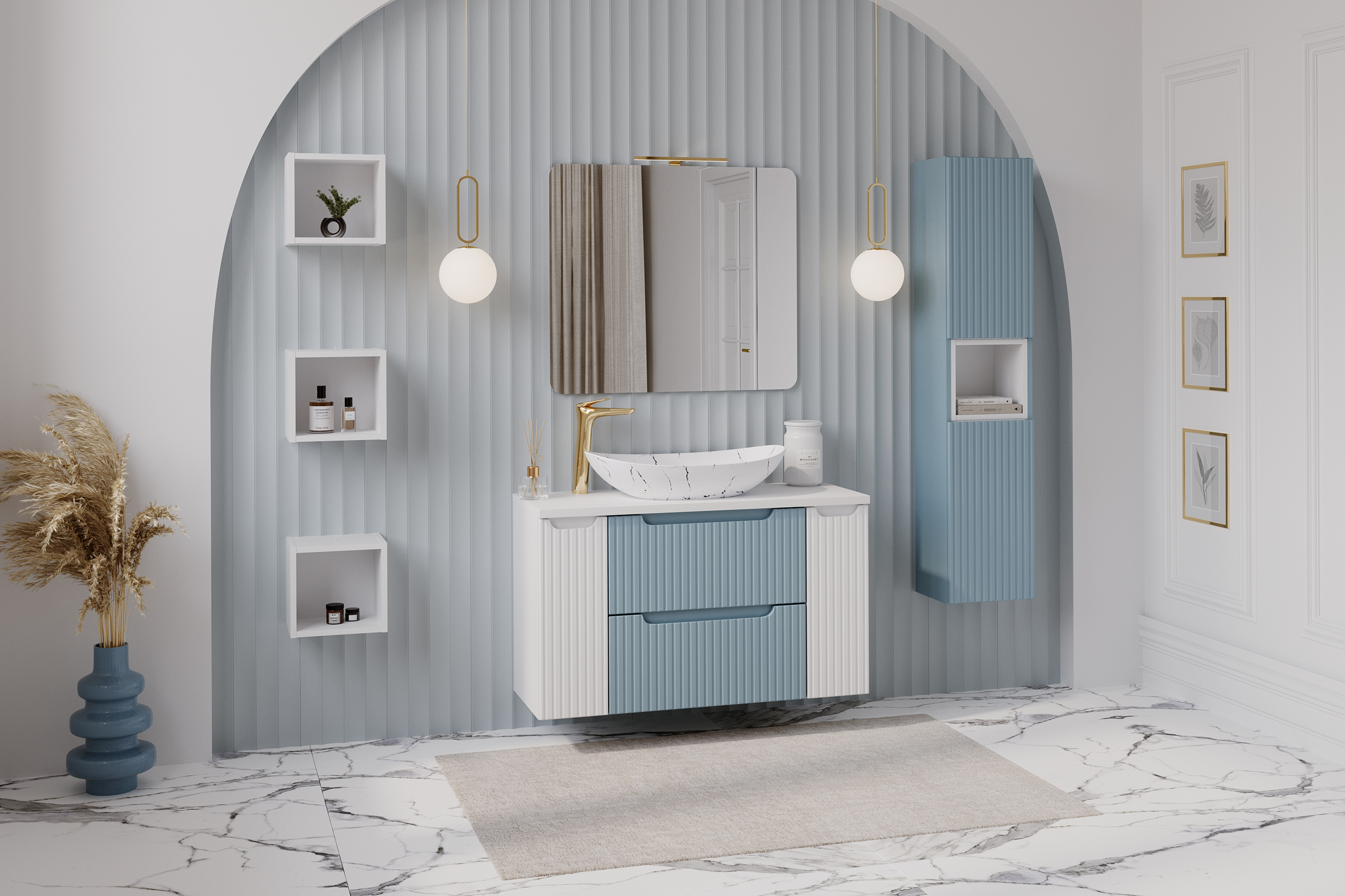 Comad Koupelnová skříňka pod deskové umyvadlo Nova Denim 100 denim/dub coast evoke - Obrázek 2